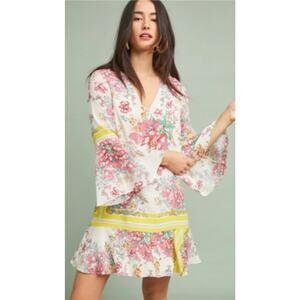 Anthropologie Moulinette Soeurs Alyn Silk Floral Tunic Dress | 4 Cottagecore EUC